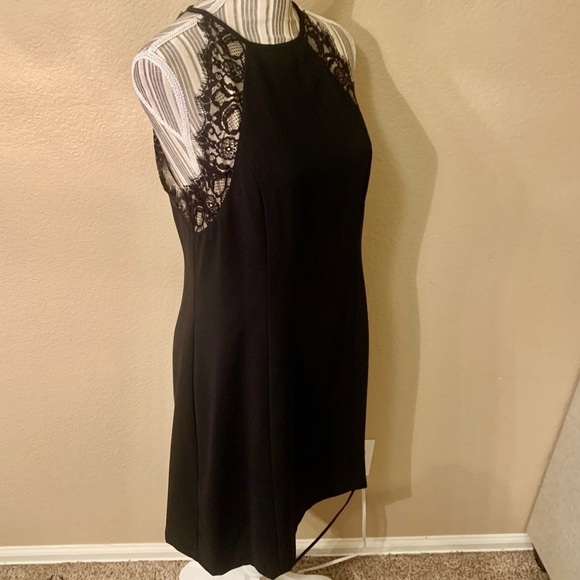 NWT Marc New York Dress Sz 10 Black Sleeveless Lace Trim Mini Andrew Marc - Picture 5 of 14